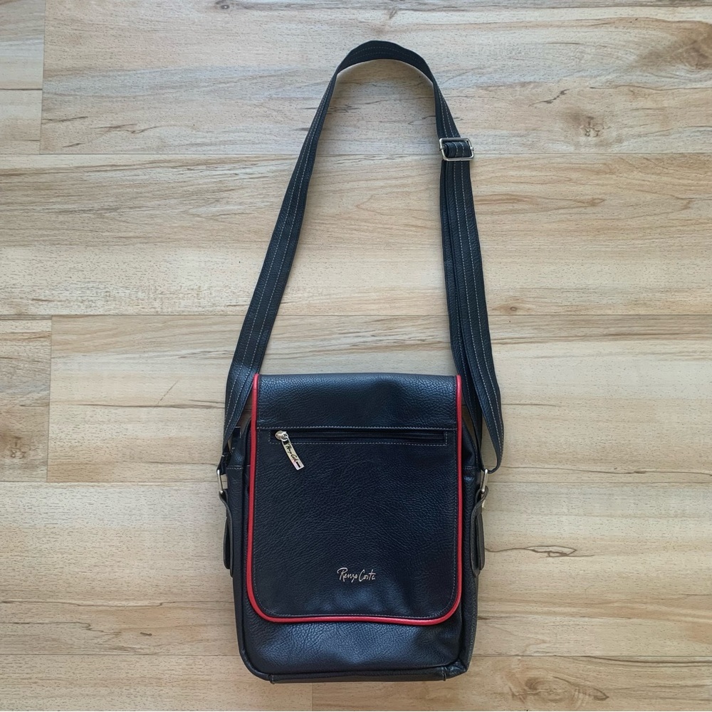 crossbody negro de cuero Renzo Costa Made in Perú - Picture 1 of 8